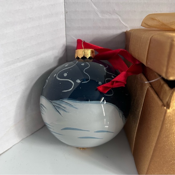 Christmas Tree Ornament SNOWMAN Blown Glass Hand Blown INSIDE-Painted - Picture 8 of 12